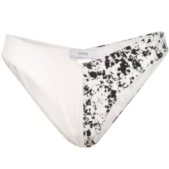 Onia Swim NWT Carmen Reversible Black White V-Waist Bikini Bottom Large - Picture 5 of 12